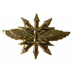 Эмблема петличная Войска связи, нового образца, золотая, металл (пара)