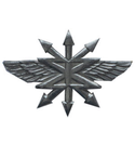 Эмблема петличная Войска связи, нового образца, серебряная, металл (пара)
