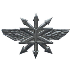 Эмблема петличная Войска связи, нового образца, серебряная, металл (пара)