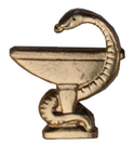 Эмблема петличная Медицинская служба, нового образца, золотая, металл (1шт. Левая)