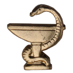 Эмблема петличная Медицинская служба, нового образца, золотая, металл (1шт. Левая)