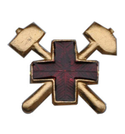 Эмблема петличная ВГСЧ, золотая с эмалью, металл (пара)