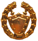 Эмблема петличная ФСО Юридическая служба, золотая, металл (пара)