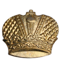 Эмблема петличная Казачество, корона, золотая, металл, на пимсе (1шт.)