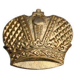 Эмблема петличная Казачество, корона, золотая, металл, на усах (пара)