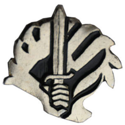 Эмблема петличная Охрана, рука с мечом, металл (1шт. Правая)