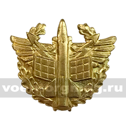 Эмблема петличная Войска ПВО, старого образца, золотая, металл (пара)