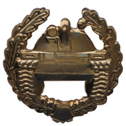 Эмблема петличная Танковые войска, старого образца, золотая, металл (пара)