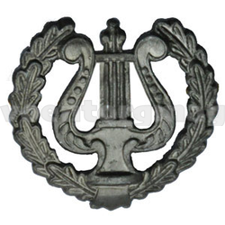 Эмблема петличная Военно-оркестровая служба, старого образца, защитная, металл (пара)