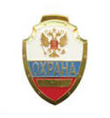 Нагрудный знак Охрана, орел на флаге РФ
