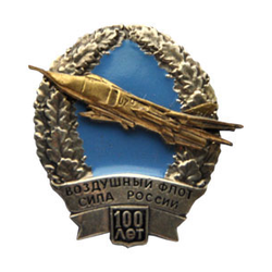 Значок Воздушный флот Сила России, 100 лет, СУ-24 (на пимсе), 20х25мм