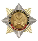 Значок Орден-звезда Автомобильные войска (эмблема нового образца), с накладкой