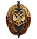 Значок За отличную службу в МВД, герб РФ, 2 накладки (горячая эмаль)