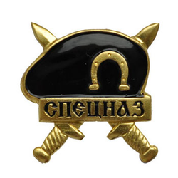 Значок Спецназ, черный берет (на закрутке)