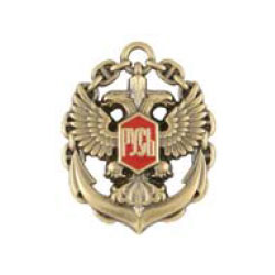 Значок Русь, двуглавый орел на якоре, в цепи (малый, на пимсе)
