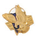 Значок Орел ВДВ с парашютом и стрелами, малый (алюминий)
