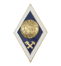 Значок Ромб Высшее техническое образование, Республика Белорусь (латунь, холодная эмаль, с накладкой)