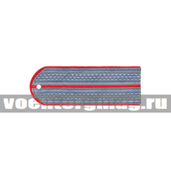 Погоны серо-голубые (красный кант) 1 красный просвет (Полиция), на рубашку, на пластике (пара)