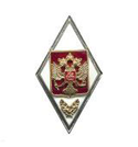 Значок Ромб Военная Академия РФ (белый) холодная эмаль