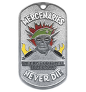 Жетон Mercenaries never die (череп в оливковом берете)