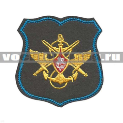 Нашивка Знак принадлежности к МО, серый с голубым кантом, щит (вышитая)