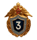 Значок Классность неуставная, рядовой состав ВС, 3 класс (синий щит)