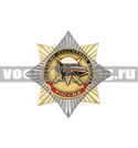 Значок Орден-звезда ВДВ (мышь, парашют, мечи на фоне голубого берета), с накладкой