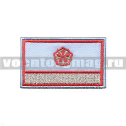 Нашивка Нагрудный знак РЖД (голубой) 1 галун 1 звезда (вышитая)