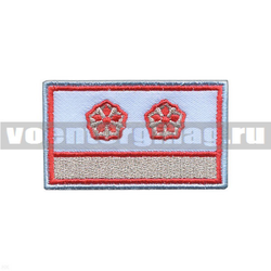 Нашивка Нагрудный знак РЖД (голубой) 1 галун 2 звезды (вышитая)
