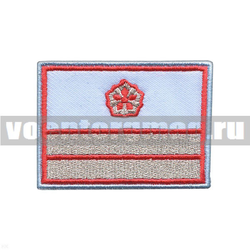 Нашивка Нагрудный знак РЖД (голубой) 2 галуна 1 звезда (вышитая)