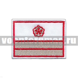 Нашивка Нагрудный знак РЖД (белый) 2 галуна 1 звезда (вышитая)