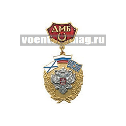 Медаль ДМБ с подковой (красный фон) с накладным орлом РФ