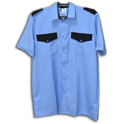 Рубашка охранника голубая, короткий рукав, размер по вороту 44/4 (размер 52-54, рост 176см)