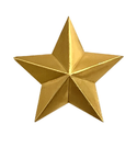 Звезда на погоны 20 мм золотая (металл)