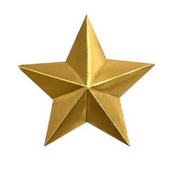 Звезда на погоны 20 мм золотая (металл)