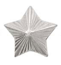 Звезда на погоны 16 мм Казачья (с лучами) серебряная (металл)