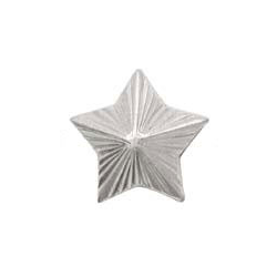 Звезда на погоны 16 мм Казачья (с лучами) серебряная (металл)
