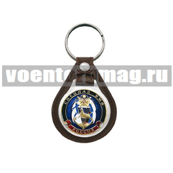 Брелок с эмблемой на виниловой подкладке Спецназ ВМФ (морской котик с флагами)<br>