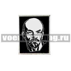 Значок Ленин на синем фоне, на булавке