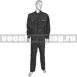 Костюм летний МО офисный черный (ткань Rip-Stop) (ТУ 858-6291-2013)