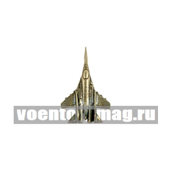Значок Самолет СУ-27, вид сверху (фрачник, литье)